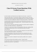 Class D License Exam Questions With Verified Answers