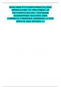 NURS 6630 PSYCHOPHARMACOLOGIC APPROACHES TO TREATMENT OF PSYCHOPATHOLOGY TESTBANK 2024 WEEK 11 FINAL EXAMS&sol;MIDTERM EXAM 1 GUARANTEED SUCCESS 100&percnt; CORRECTLY&sol;VERIFIED ANSWERS LATEST UPDATE 2024 GRADED A&plus;
