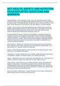 DCF HEALTH&comma; SAFETY&comma; AND NUTRITION EXAM REPORTED QUESTIONS AND ANSWERS   