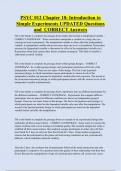 PSYC 012 Chapter 10&colon; Introduction to  Simple Experiments UPDATED Questions  and CORRECT Answers
