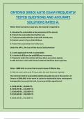 ONTORIO &lpar;RIBO&rpar; AUTO EXAM FREQUENTLY  TESTED QUESTIONS AND ACCURATE  SOLUTIONS RATED A&period;