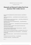 Diamonds and Diamond Grading Final Exam Questions With Verified Answers