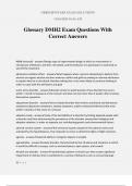 Glossary DMH2 Exam Questions With Correct Answers