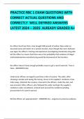PRACTICE RBC 1 EXAM QUESTIONS WITH CORRECT ACTUAL QUESTIONS AND CORRECTLY  WELL DEFINED ANSWERS LATEST 2024 &ndash; 2025  ALREADY GRADED A&plus; 