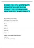 BIOL 2600 FINAL EXAM QUESTIONS WITH CORRECT ACTUAL QUESTIONS AND CORRECTLY  WELL DEFINED ANSWERS LATEST 2024 &ndash; 2025  ALREADY GRADED A&plus;