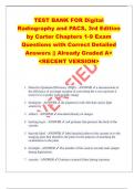 TEST BANK FOR Digital  Radiography and PACS&comma; 3rd Edition  by Carter Chapters 1-9 Exam  Questions with Correct Detailed  Answers &vert;&vert; Already Graded A&plus;  <RECENT VERSION> 
