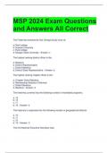 MSP 2024 Exam Questions and Answers All Correct 