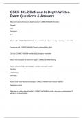 GSEC 401&period;2 Defense-In-Depth Written Exam Questions & Answers&period;