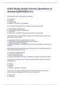 CISA Study Guide Correct Questions & Answers&lpar;GRADED A&plus;&rpar;