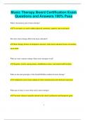 Music Therapy Board Certification Exam Questions and Answers 100&percnt; Pass