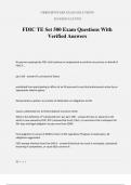 FDIC TE Set 500 Exam Questions With Verified Answers