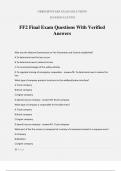 FF2 Final Exam Questions With Verified Answers