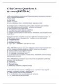 CISA Correct Questions & Answers&lpar;RATED A&plus;&rpar;