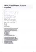 NEHA REHS RS Exam - Practice Questions and answers