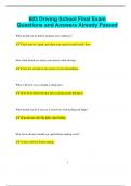 603 Driving School Final Exam Questions and Answers Already Passed