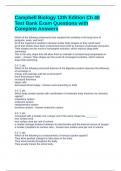 Campbell Biology 12th Edition Ch 40 Test Bank Exam Questions with Complete Answers