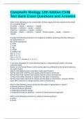 Campbells Biology 12th Edition Ch38 Test Bank Exam Questions and Answers
