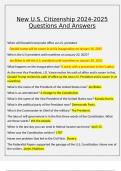 New U&period;S&period; Citizenship 2024-2025 Questions And Answers