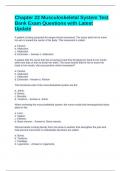 Chapter 22 Musculoskeletal System Test Bank Exam Questions with Latest Update