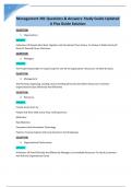 Management 201 Questions & Answers&colon; Study Guide Updated A Plus Guide Solution