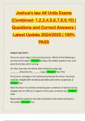 Joshua's law All Units Exams &lpar;Combined- 1&comma;2&comma;3&comma;4&comma;5&comma;6&comma;7&comma;8&comma;9&comma;10&rpar; &vert; Questions and Correct Answers &vert; Latest Update 2024&sol;2025 &vert; 100&percnt; PASS