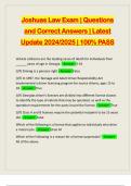 Joshuas Law Exam &vert; Questions and Correct Answers &vert; Latest Update 2024&sol;2025 &vert; 100&percnt; PASS