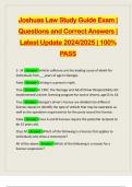 JOSHUA'S LAW PACKAGE DEAL EXAMS&colon;&colon;&colon;&colon; Q&A LATEST UPDATE 2024&sol;2025