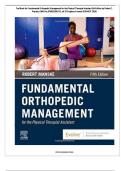 Test Bank for Fundamental Orthopedic Management for the Physical Therapist Assistant 5th Edition by Robert C&period; Manske&comma; ISBN No&semi; 9780323661713&comma; all 29 Chapters Covered  &lpar;NEWEST 2024&rpar;