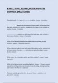 BANA 2 FINAL EXAM QUESTIONS WITH COMPETE SOLUTIONS&excl;&excl;