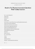 Head to Toe Physical Assessment Questions With Verified Answers