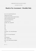 Head-to-Toe Assessment - Checklist Only