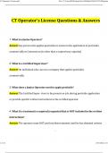 CT Operators License &lpar;2024 &sol; 2025&rpar; Actual Questions and Verified Answers&comma; 100&percnt; Guarantee Pass