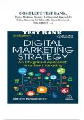 COMPLETE TEST BANK&colon;  Digital Marketing Strategy&colon; An Integrated Approach To Online Marketing 3rd Edition By Simon Kingsnorth&period;  All Chapters 1 - 22