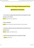 Defensive Driving Fundamentals &lpar;2024 &sol; 2025&rpar; Actual Questions and Verified Answers&comma; 100&percnt; Guarantee Pass
