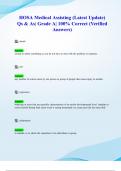 HOSA Medical Assisting &lpar;Latest 2024&sol; 2025 Update&rpar; Qs & As&vert; Grade A&vert; 100&percnt; Correct &lpar;Verified Answers&rpar;