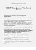 LPP 255 Exam Questions With Correct Answers