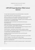 LPP 255 Exam Questions With Correct Answers