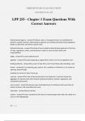 LPP 255 - Chapter 1 Exam Questions With Correct Answers