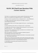 MANG 201 Final Exam Questions With Correct Answers
