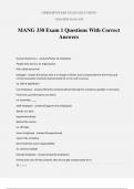 MANG 330 Exam 1 Questions With Correct Answers
