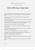 MANG 2790&colon; Exam 1 Study Guide&period;