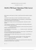 MANG 2790 Exam 4 Questions With Correct Answers