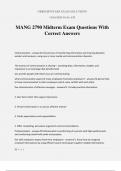 MANG 2790 Midterm Exam Questions With Correct Answers
