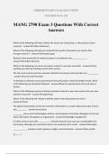 MANG 2790 Exam 3 Questions With Correct Answers