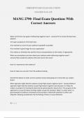 MANG 2790- Final Exam Questions With Correct Answers