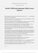 MANG 2790 Exam Questions With Correct Answers