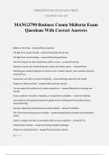 MANG2790 Business Comm Midterm Exam Questions With Correct Answers