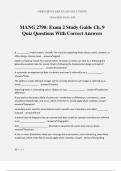MANG 2790&colon; Exam 2 Study Guide Ch&period; 9 Quiz Questions With Correct Answers