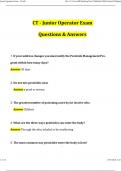 CT Junior Operator Exam &lpar;2024 &sol; 2025&rpar; Actual Questions and Verified Answers&comma; 100&percnt; Guarantee Pass