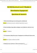 NCCER ELECTRICAL LEVEL 3 Module 6 -Distribution Equipment &lpar;2026 &sol; 2027&rpar; Actual Questions and Verified Answers&comma; 100&percnt; Guarantee Pass